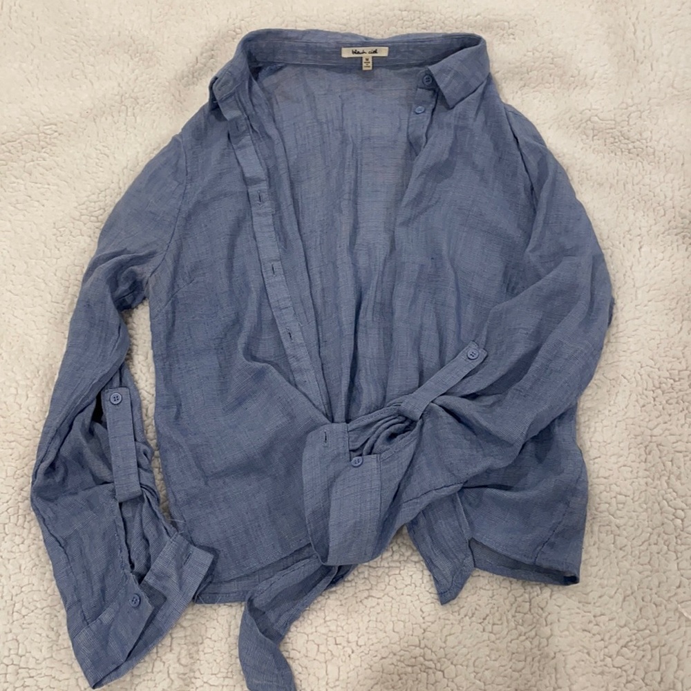 Girls/Women’s Thin Blue Button Up